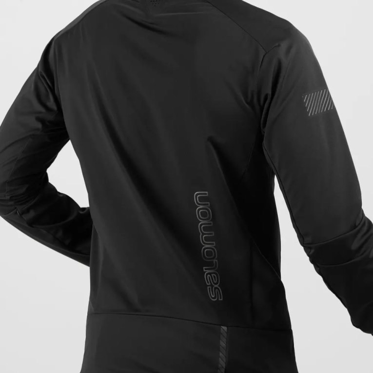 Pánské Bundy Salomon Gore Tex Infinium Windstopper Pro Černé | CZ 48GLWQY